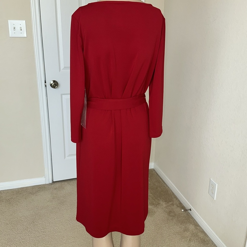 Talbots Red Long Sleeve Dress - Picture 3 of 11